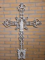 Antiek Gietijzeren Kruis met Maria en Engelen, Antiek en Kunst, Antiek | Religie, Ophalen