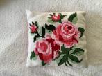 Geborduurd kussentje Roos, 40x40 cm, Ophalen, Nieuw, Roze, Vierkant