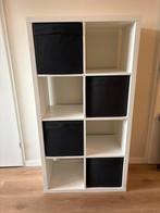 Witte Kallax ikea kast 2x4 met 4 bakken - Goede staat!, Ophalen, Met plank(en), Kunststof, Gebruikt