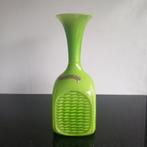 Opalina Fiorentina Italiaanse vaas glas groen 33 cm vintage, Antiek en Kunst, Ophalen of Verzenden