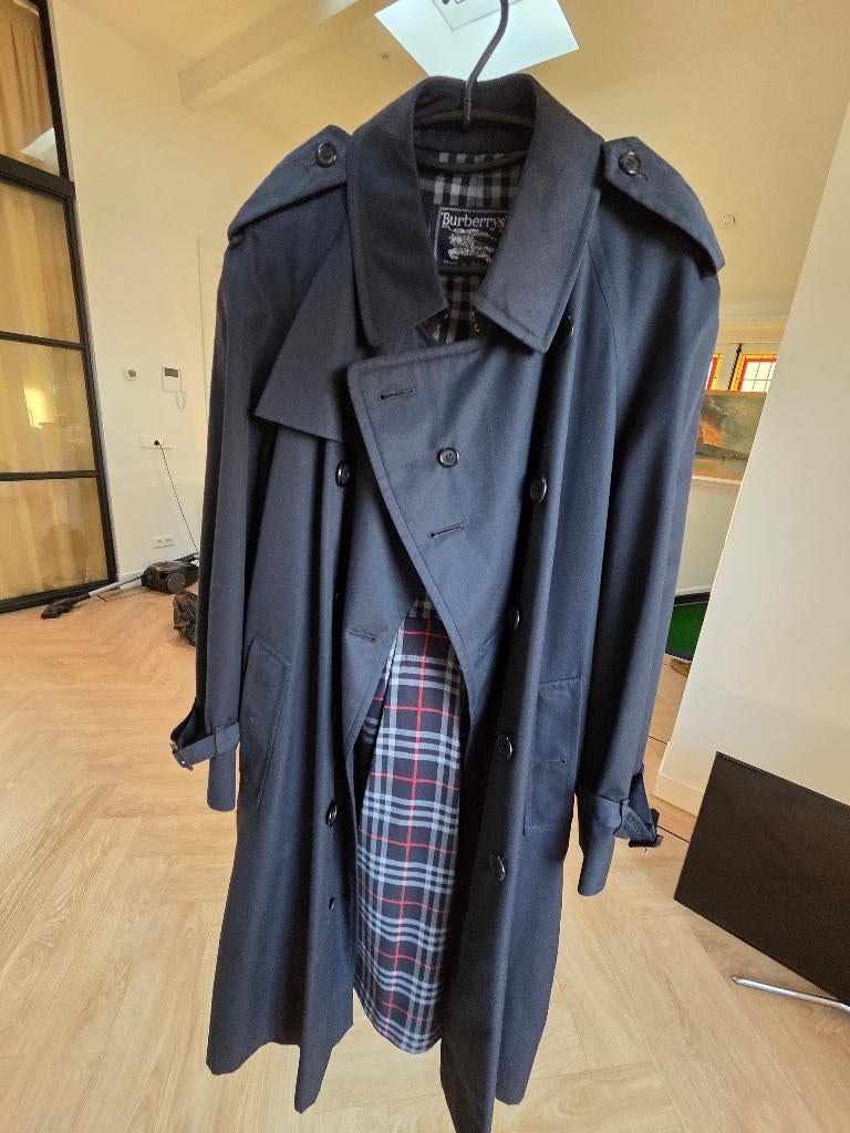 Burberrys Trench Mantel Blauw heren 52, Blauw, Ophalen of Verzenden, Zo goed als nieuw, Burberry's