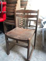Partij van 40 retro vintage stapelbare houten stoelen, Vijf, Zes of meer stoelen, Gebruikt, Ophalen of Verzenden, Bruin