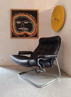 Vintage Ekornes 'Glide' Lounge Chair 1970's, Ophalen, Gebruikt, Mid Century Modern Design, 50 tot 75 cm