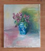 Vaasje met bloemen schilderij, Antiek en Kunst, Kunst | Schilderijen | Klassiek, Ophalen of Verzenden