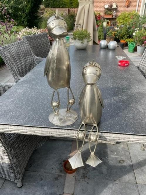 Kunstobjecten 2 Metalen Eenden, Antiek en Kunst, Kunst | Beelden en Houtsnijwerken, Ophalen of Verzenden