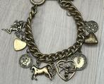 Vintage mooie Goudkleurige bedelarmband, Ophalen of Verzenden, Zo goed als nieuw, Goud, Zilver