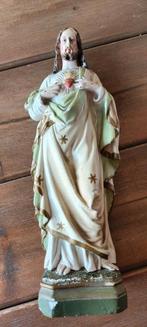 Antiek gipsen Heilig Hart Jezusbeeld, Ophalen of Verzenden