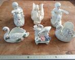6 stuks zwanen beeldjes wit porselein klassiek, Verzamelen, Beelden en Beeldjes, Ophalen of Verzenden, Zo goed als nieuw, Dier