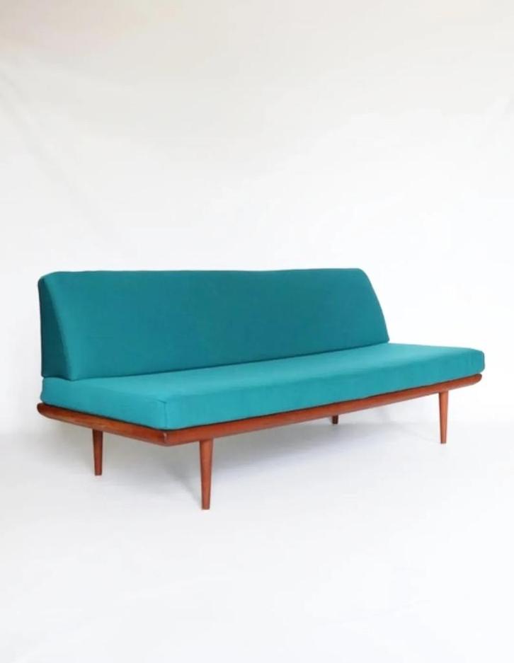 Vintage Minerva daybed 3 zits bank Kvadrat stof Deens design, Huis en Inrichting, Banken | Bankstellen, Zo goed als nieuw, Rechte bank