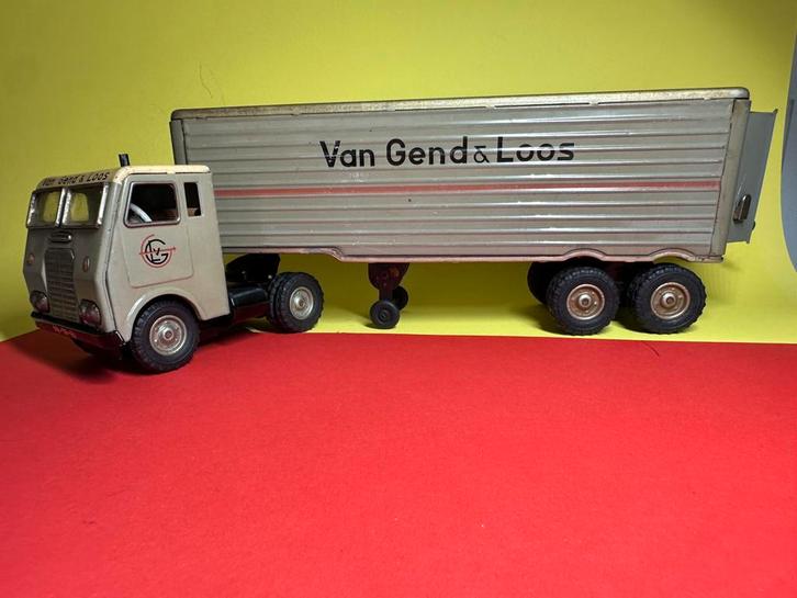 Truck & Trailer met Van Gend & Loos blikken tin toy  auto., Hobby en Vrije tijd, Modelauto's | 1:18, Zo goed als nieuw, Overige typen
