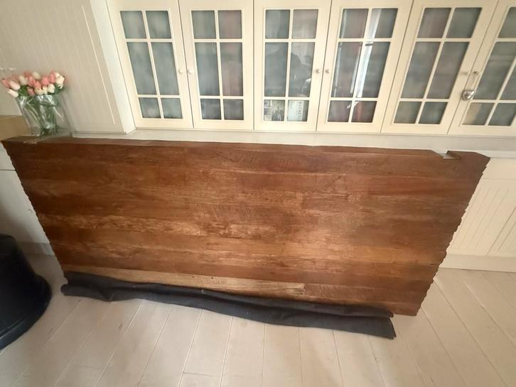 Prachtig Massief Teak Tafelblad eettafel Vulcano Piet Klerkx, Huis en Inrichting, Tafelonderdelen, Zo goed als nieuw, Tafelblad