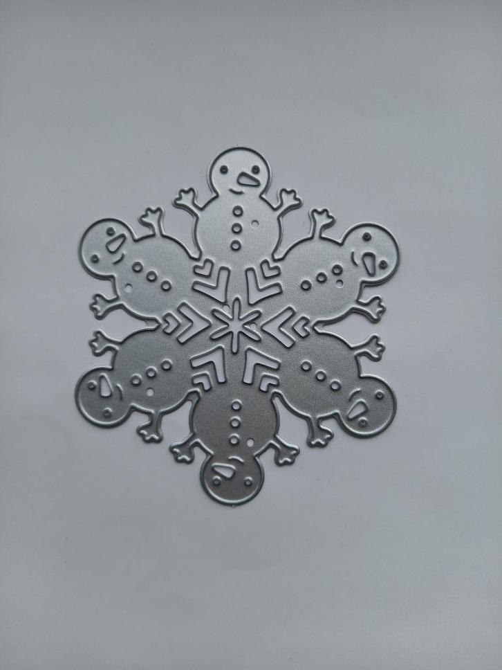 Stans / snijmal: cirkel van sneeuwpoppen - kerst, Hobby en Vrije tijd, Kaarten | Zelf maken, Nieuw, Pons of Mal, Kerst, Verzenden