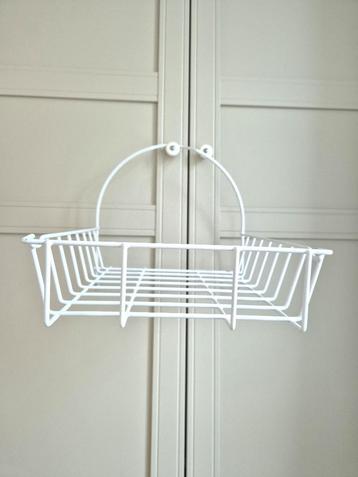 White Hanging Shower Basket / Shelf – Very Good Condition beschikbaar voor biedingen