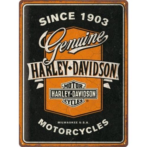 Harley Davidson since 1903 relief reclamebord van metaal, Verzamelen, Merken en Reclamevoorwerpen, Nieuw, Reclamebord, Ophalen of Verzenden