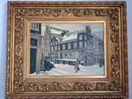 Prachtig schilderij Oud Amsterdam met fraaie barok lijst, Antiek en Kunst, Kunst | Schilderijen | Klassiek, Ophalen