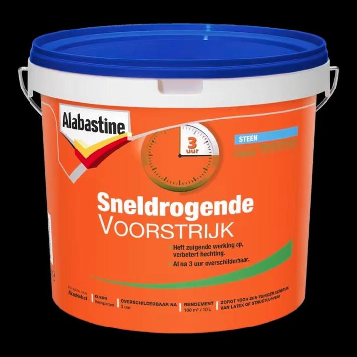 NIEUW! Alabastine voorstrijk sneldrogend transparant 10L, Doe-het-zelf en Verbouw, Verf, Beits en Lak, Nieuw, Verf, 5 tot 10 liter