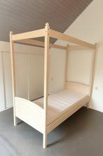 Hemelbed - Eenpersoonsbed - Hout - White wash - 200x90cm, Huis en Inrichting, Slaapkamer | Bedden, Ophalen, Gebruikt, 90 cm, Eenpersoons