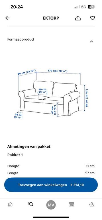 GRATIS AFHALEN Grijze Ikea Ektorp tweepersoons bank - afbeelding 4
