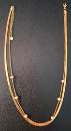 Platte schakelketting met zoetwaterparels My Jewellery, Ophalen of Verzenden, Zo goed als nieuw