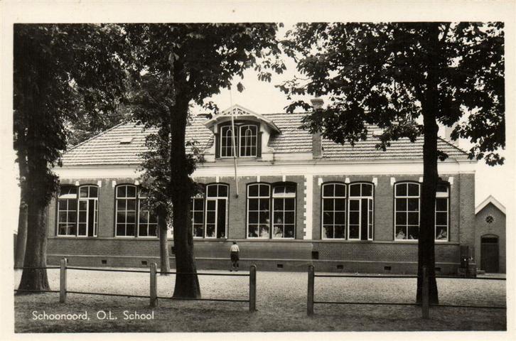 Schoonoord, O.L. School - ongelopen, Verzamelen, Ansichtkaarten | Nederland, Ongelopen, Noord-Brabant, Voor 1920, Ophalen of Verzenden