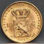 Mooi gouden tientje 1889 - 10 gulden 1889 goud - Willem 3, Koning Willem III, Verzenden, Goud, Losse munt