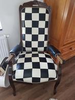 Mooie leren antieke relaxstoel, Ophalen, Zo goed als nieuw, 50 tot 75 cm, Leer