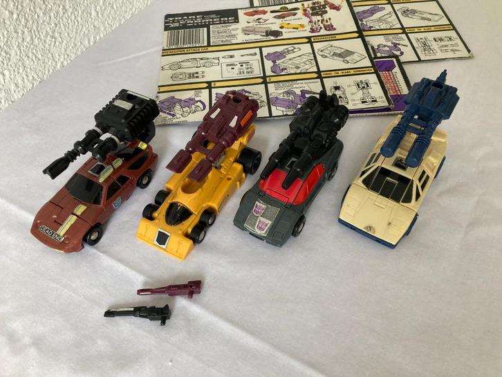 4 Stunticons - Transformers G1 (zonder Motormaster), Verzamelen, Transformers, Gebruikt, G1, Decepticons, Ophalen of Verzenden