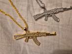 AK-47 Kettinghanger ketting zilver goud koningsketting, Sieraden, Tassen en Uiterlijk, Kettingen, Ophalen of Verzenden, Zo goed als nieuw