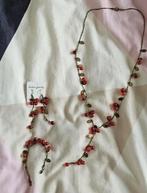 Jewelery set with earrings, bracelet and chain, Ophalen of Verzenden, Nieuw, Rood, Overige materialen