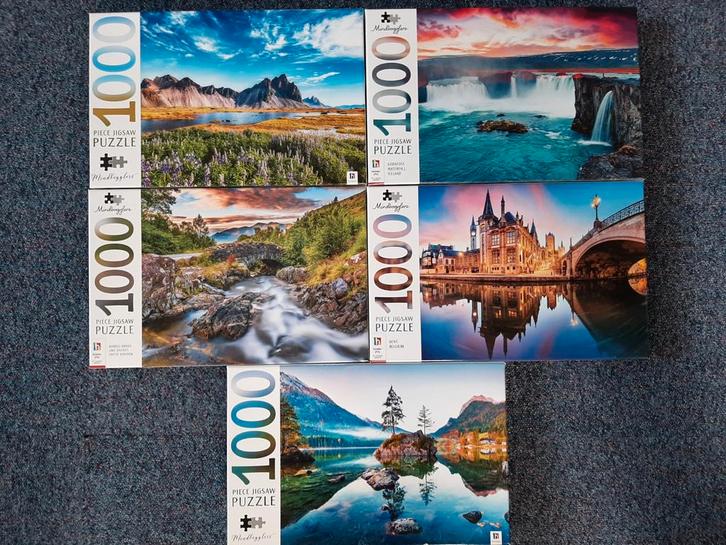 5 Mindbogglers Puzzel 1000 Stukjes - Diverse Landschappen, Hobby en Vrije tijd, Denksport en Puzzels, Zo goed als nieuw, Legpuzzel