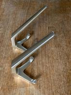 2x Wandhaken kapstokhaak kapstok haakje jashaak aluminium, Huis en Inrichting, Ophalen of Verzenden, Zo goed als nieuw, Metaal
