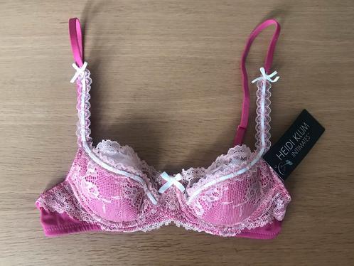 Nieuw Heidi Klum Bh roze wit kant 70A kanten 70 A xs, Kleding | Dames, Ondergoed en Lingerie, BH, Roze, Verzenden