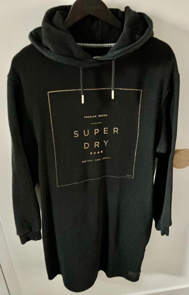Stoere sportieve Jurk Superdry, maat L, Kleding | Dames, Jurken, Zo goed als nieuw, Maat 42/44 (L), Zwart, Boven de knie, Ophalen of Verzenden