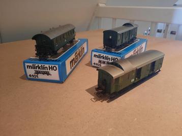 Märklin wagon 4101 (1x) en 4102 (2X) beschikbaar voor biedingen