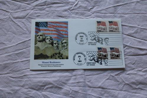 USA - Unieke fdc mount rushmore 1991, onbeschreven, open env, Postzegels en Munten, Postzegels | Eerstedagenveloppen, Onbeschreven
