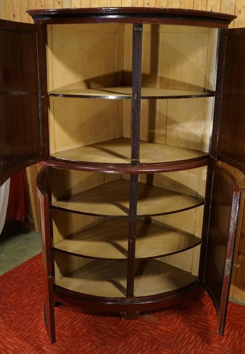 Antiek Strak boeren landelijke kwartronde Vintage hoekkast, Antiek en Kunst, Antiek | Meubels | Kasten, Ophalen
