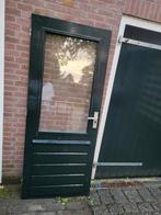 Houten Buitendeur met Glas, Doe-het-zelf en Verbouw, Deuren en Horren, Gebruikt, 80 tot 100 cm, Ophalen of Verzenden, Buitendeur