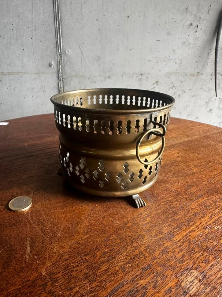 Vintage koperen rechaud / theelichthouder, Antiek en Kunst, Antiek | Schalen, Ophalen of Verzenden