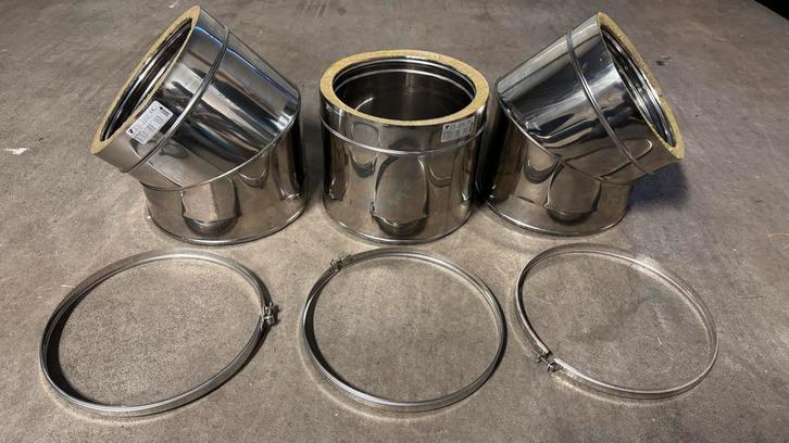 Nieuwe dubbelwandige kachelpijpen 250/300 zie fotos, Doe-het-zelf en Verbouw, Verwarming en Radiatoren, Nieuw, Kachel, 30 tot 80 cm