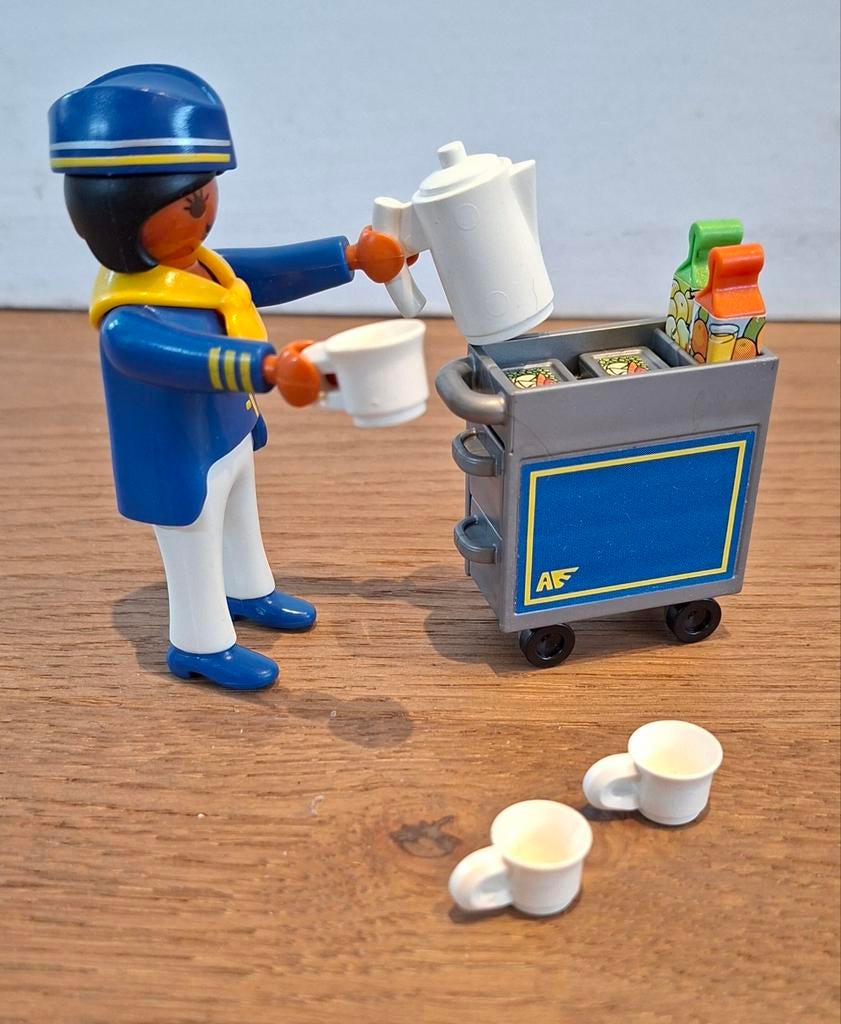 Playmobil Stewardess met Trolley (4761), Ophalen of Verzenden, Zo goed als nieuw, Complete set