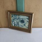 Oude lijst afbeelding feest op het plein 23,5 x 18 cm, Minder dan 50 cm, Gebruikt, Ophalen of Verzenden, Minder dan 50 cm