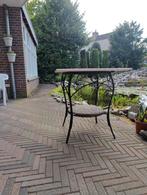 Marmer tuintafel met gietijzer onderste zwaar kwaliteitl, Tuin en Terras, Tuintafels, Ophalen, Zo goed als nieuw, Vierkant, Metaal