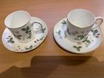 Wedgwood Wild Strawberry koppen met schotels (2), Ophalen of Verzenden, Zo goed als nieuw, Porselein, Kop en/of schotel