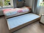Massief houten 1-persoonsbed met onderbed, Ophalen, Eenpersoons, Wit, Zo goed als nieuw
