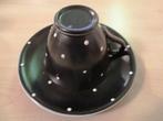 Stipwerk kop en schotel zwart stip polka dot Driehoek?, Antiek en Kunst, Antiek | Keramiek en Aardewerk, Ophalen of Verzenden