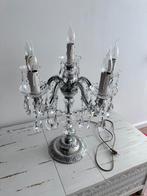 Zikveren kristallen tafel kroonluchter 2x, Ophalen, Zo goed als nieuw, Glas