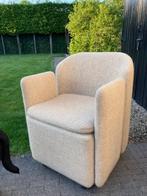 fauteuil beige met wielen, Ophalen, Gebruikt, 75 tot 100 cm, Stof