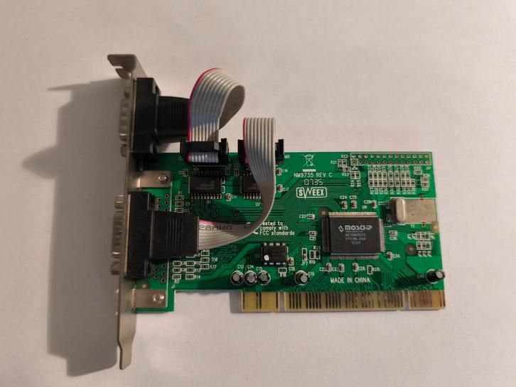 Sweex PCI Dual Serial (2x COM) – MosChip MCS9835CV, Computers en Software, Vintage Computers, Ophalen of Verzenden