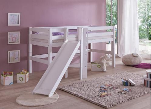 Eliyas halfhoogslaper met glijbaan wit, Huis en Inrichting, Slaapkamer | Stapelbedden en Hoogslapers, Nieuw, Halfhoogslaper, Ophalen of Verzenden
