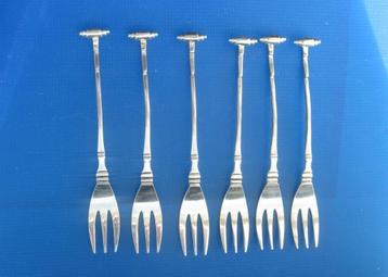 Zilveren en modern design (set van 6) taart vorkjes beschikbaar voor biedingen